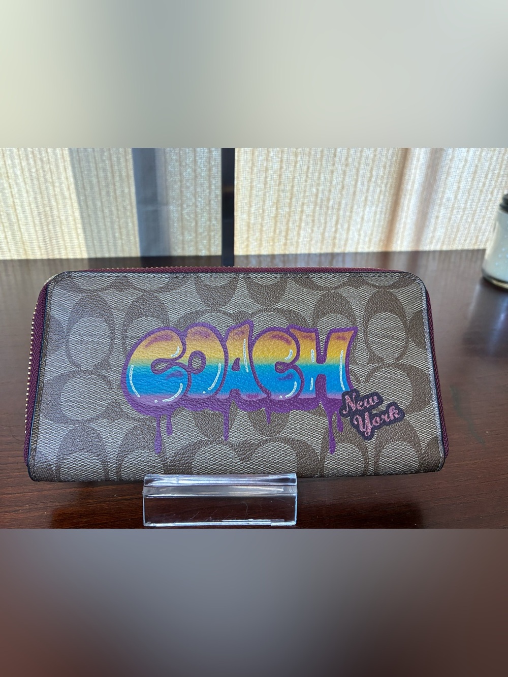 Coach Graffiti Rainbow Signature Zip Wallet